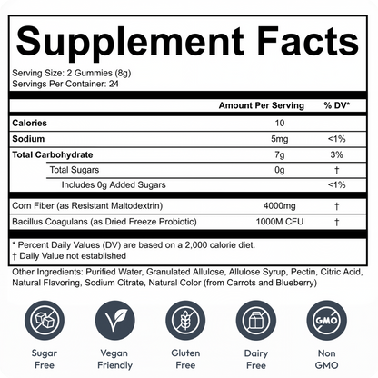 Peachy Clean Sugar-Free Pre+Probiotic Fiber Gummies