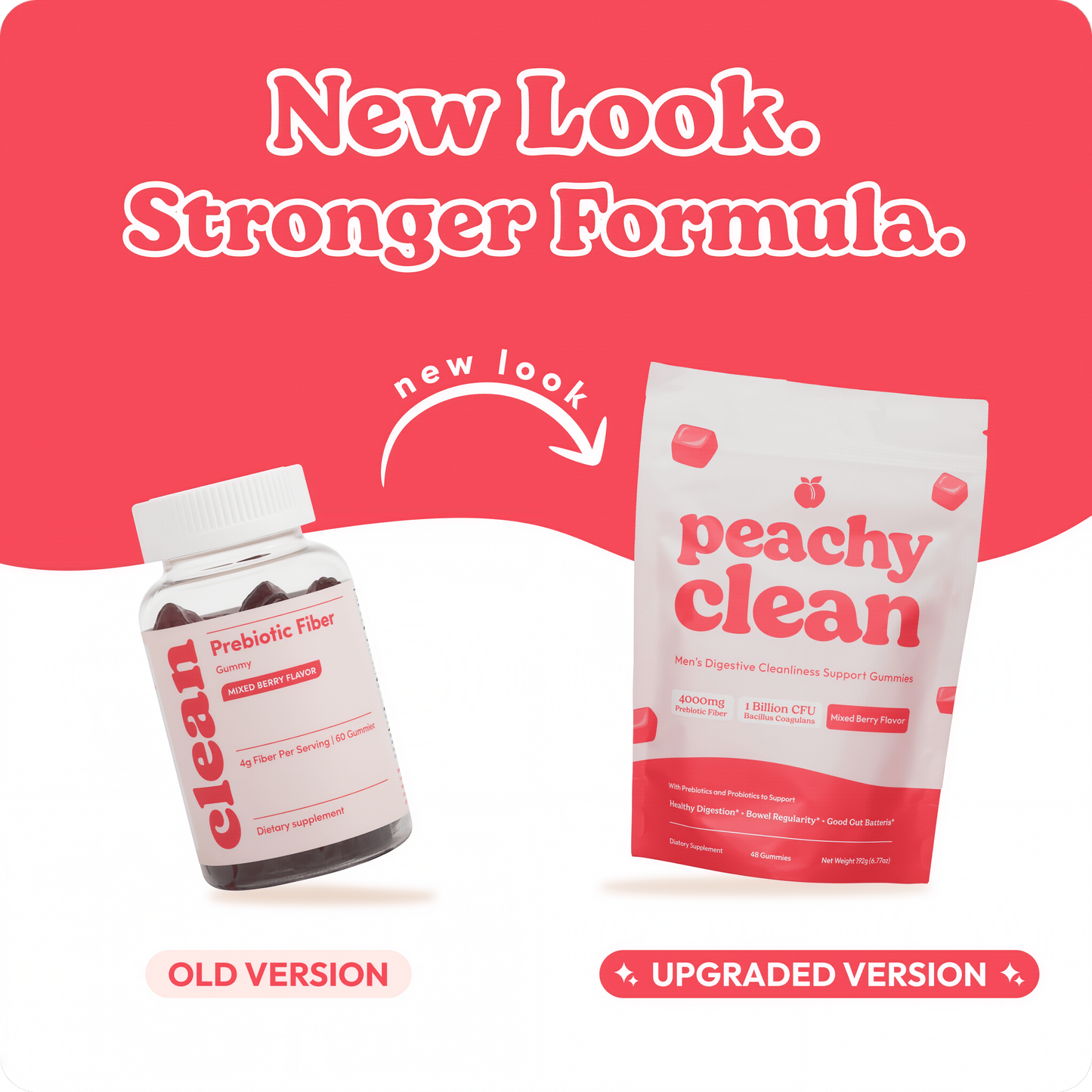Peachy Clean Sugar-Free Pre+Probiotic Fiber Gummies